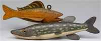 Two Carved and Painted Fish Decoys