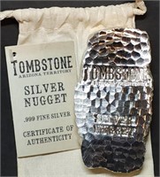 Huge 1 Kilo .999 Silver Tombstone Silver Ingot
