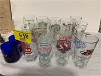 LARGE GROUP OF BEER GLASSES OF ALL BRANDS