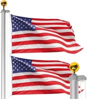 W8004  Residential 20ft Flag Pole Kit Aluminum Si