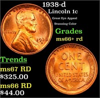 1938-d Lincoln Cent 1c Grades GEM++ RD