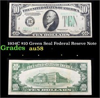 1934C $10 Green Seal Federal Reseve Note Grades Ch