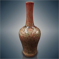 Chinese Speckled Peach-Bloom Glazed Porcelain Vase