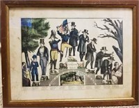N. Currier Hand-Colored Lithograph Age of Man