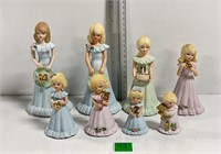 Vtg Growing Up Porcelain Bday Girl Figurines Vary
