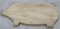 Wooden oak pig shaped cutting board approximately