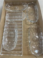 Several pieces of assorted clear glass including