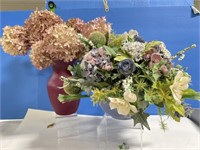 Faux and Dried Flowers in Vases