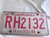 1968 IL. License Plate