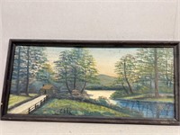 Painting o.o.b. "Country Scene" signed Pickett