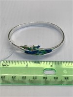 Peacock motif bracelet .925 silver