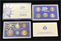 2001 US Mint Proof Set in Box with COA