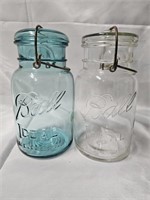 TWO BALL IDEAL MASON CANNING JARS 7.5