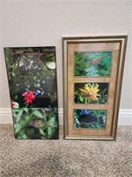 Set of Butterfly & Floral Framed Trios