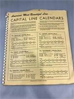 1952 Capital line calendars, sales, sample book