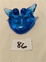Bluebirds on Heart Figurine-Signed Ron Ray 1991