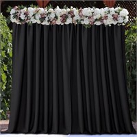 Joydeco Black Backdrop Curtains for Parties, 10x10