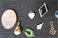 Glass & stone pendants or charms (11)