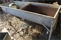 2 Bay Feed Trough & Chicken Waterer