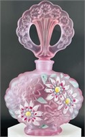 Fenton Pink Satin Hp Perfume Bottle By E Baumgard