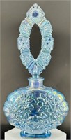 Fenton Blue Iridized Perfume Bottle