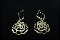 Pair of Beautiful Golden Rose Earrings