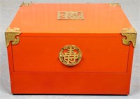 Japanese-Manner Red Lacquer Storage Box