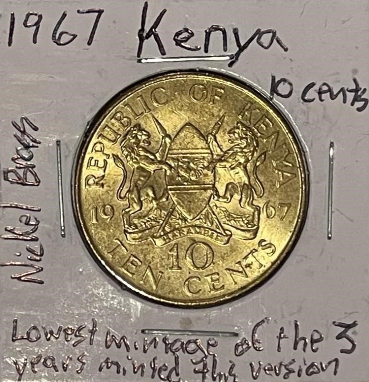 Kenya 1967  10 Cents UNC
