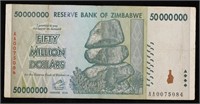 2007-2008 Zimbabwe 50 Million Dollars (ZWR, 3rd Do