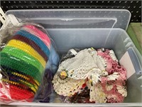 Tote w/Yarn & Crochet Supplies