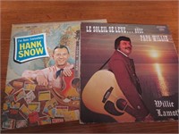 Deux disque vinyle Western de Hank Snow et Willie