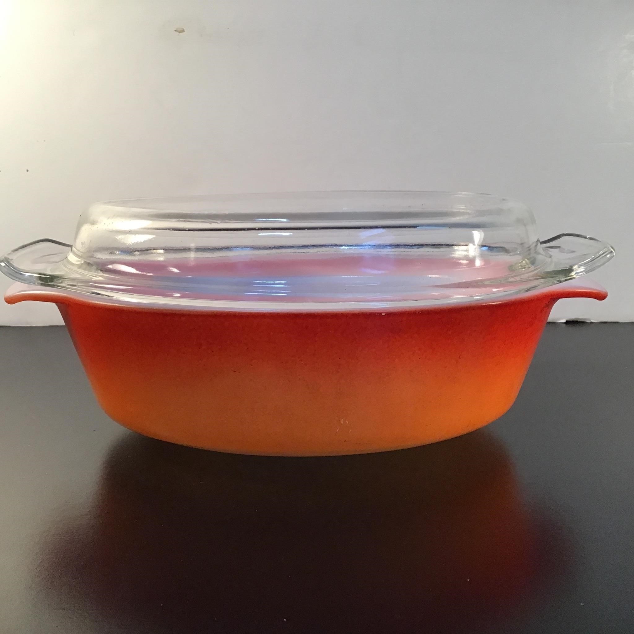 ORANGE OMBRE FIREKING CASSEROLE DISH