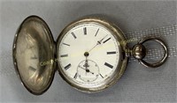 Sterling silver key wind pocket watch, working