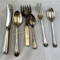 (6) Assorted sterling silver flatware Coutellerie
