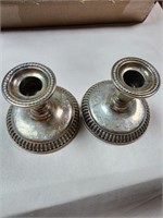 2 Sterling weighted Birks candle holders