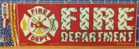 Fire department bumper sticker USA made