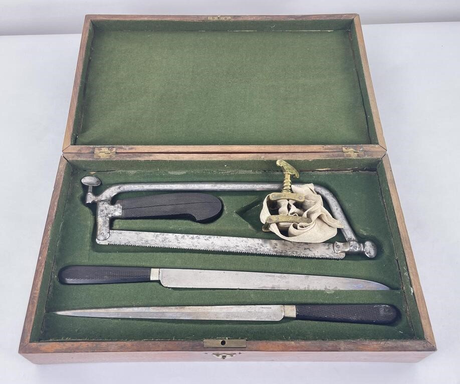 Antique Civil War Field Surgeon Amputation Kit