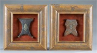 2 Framed Tuareg Tcherot amulets.