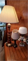 Grouping of 3 shade lamps