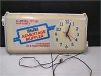 Walker Advantage Muffler Lighted Advertising Clock