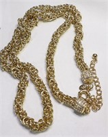 OPC Gold Tone Chunky Byzantine Necklace 36"