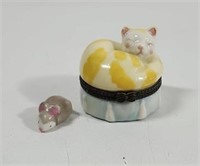 Kitty Trinket box with Mouse