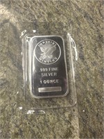 1 oz. Sunshine Mint Silver Bar 0.999 Sealed Lot #7