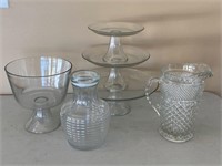 Pitcher, Vase, Dessert Bowl & Stand