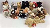 Beanie Baby lot of cats and dogs. 18 in all.