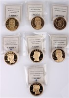 JOHN F. KENNEDY U.S. MINT COMMEMORATIVE COINS -(7)