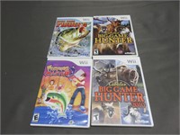 Lot of 4 Nintendo Wii Hunting Fishing Games