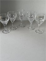 Nice Set (5) Crystal Stemware Glasses