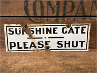 Original D/Sided Enamel Sunshine Shut The Gate