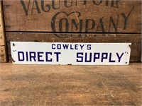 Original Cowleys Dairy Milk Supply Enamel Sign